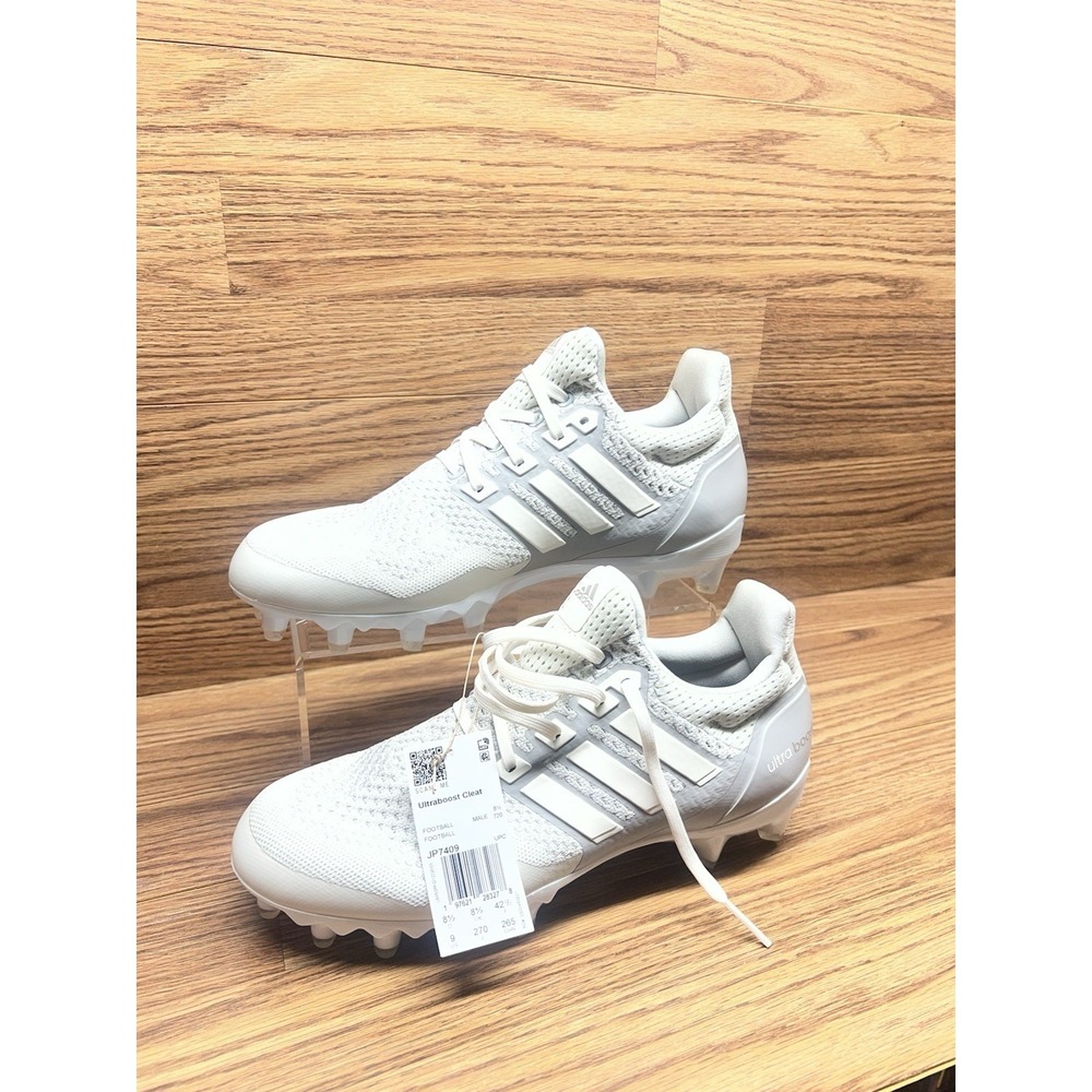 NEW Adidas Ultraboost Football Cleats White Granite Gray Size 9 JP7409 - Picture 4 of 13